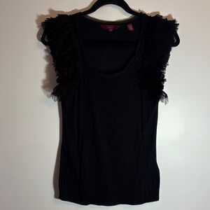 Ted Baker black ruffle sleeve top